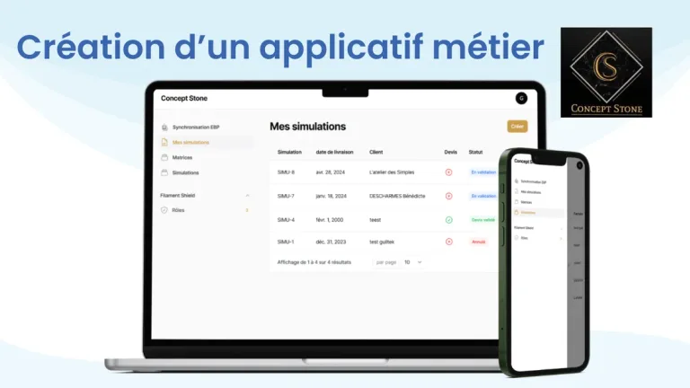 Création d'un applicatif métier pour Concept Stone synchronisé sur leur ERP