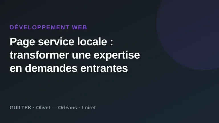 Page service locale : transformer une expertise en demandes entrantes