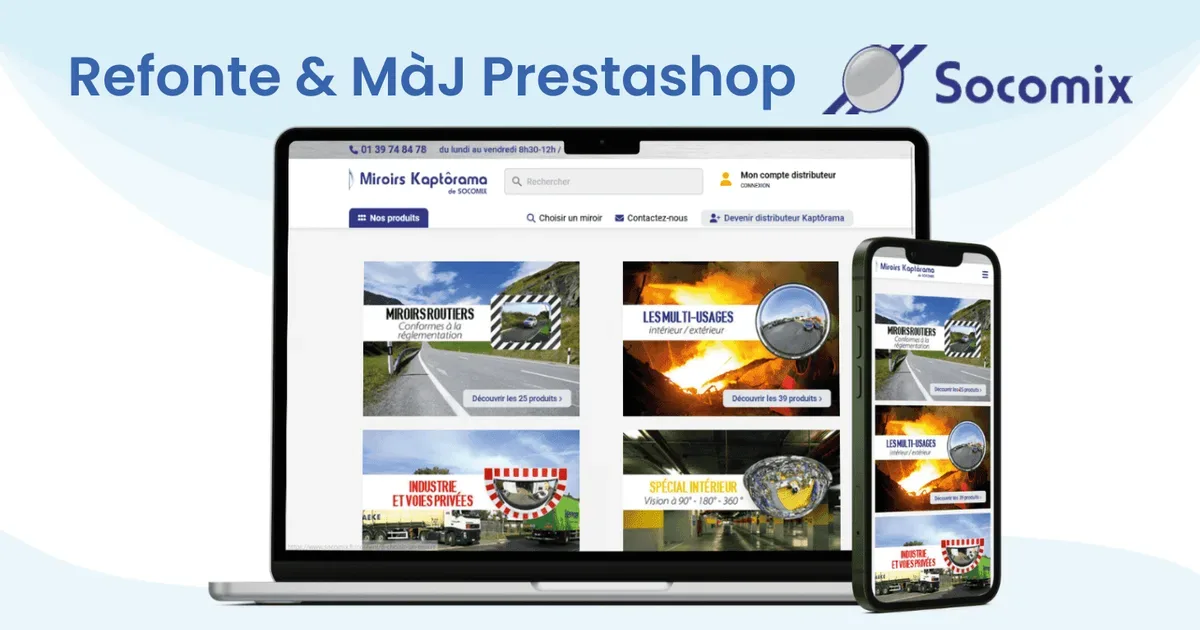 Refonte du site web de Socomix et Mise à jour du Prestashop